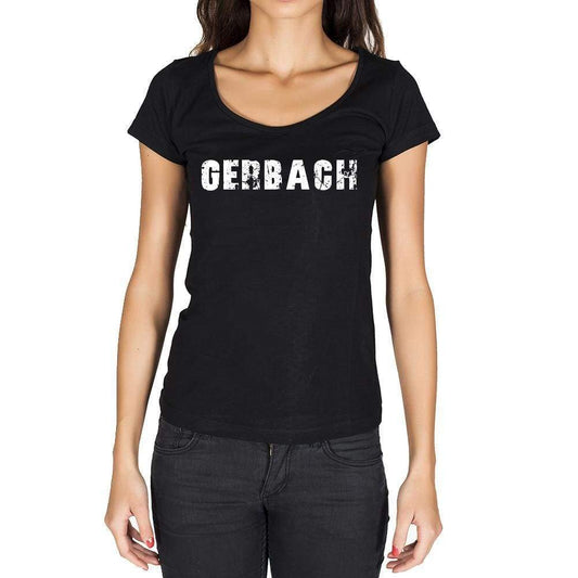 Gerbach German Cities Black Womens Short Sleeve Round Neck T-Shirt 00002 - Casual