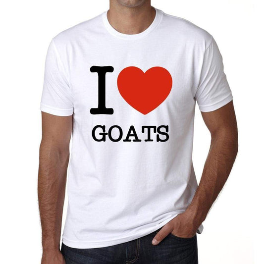 Goats Mens Short Sleeve Round Neck T-Shirt - White / S - Casual