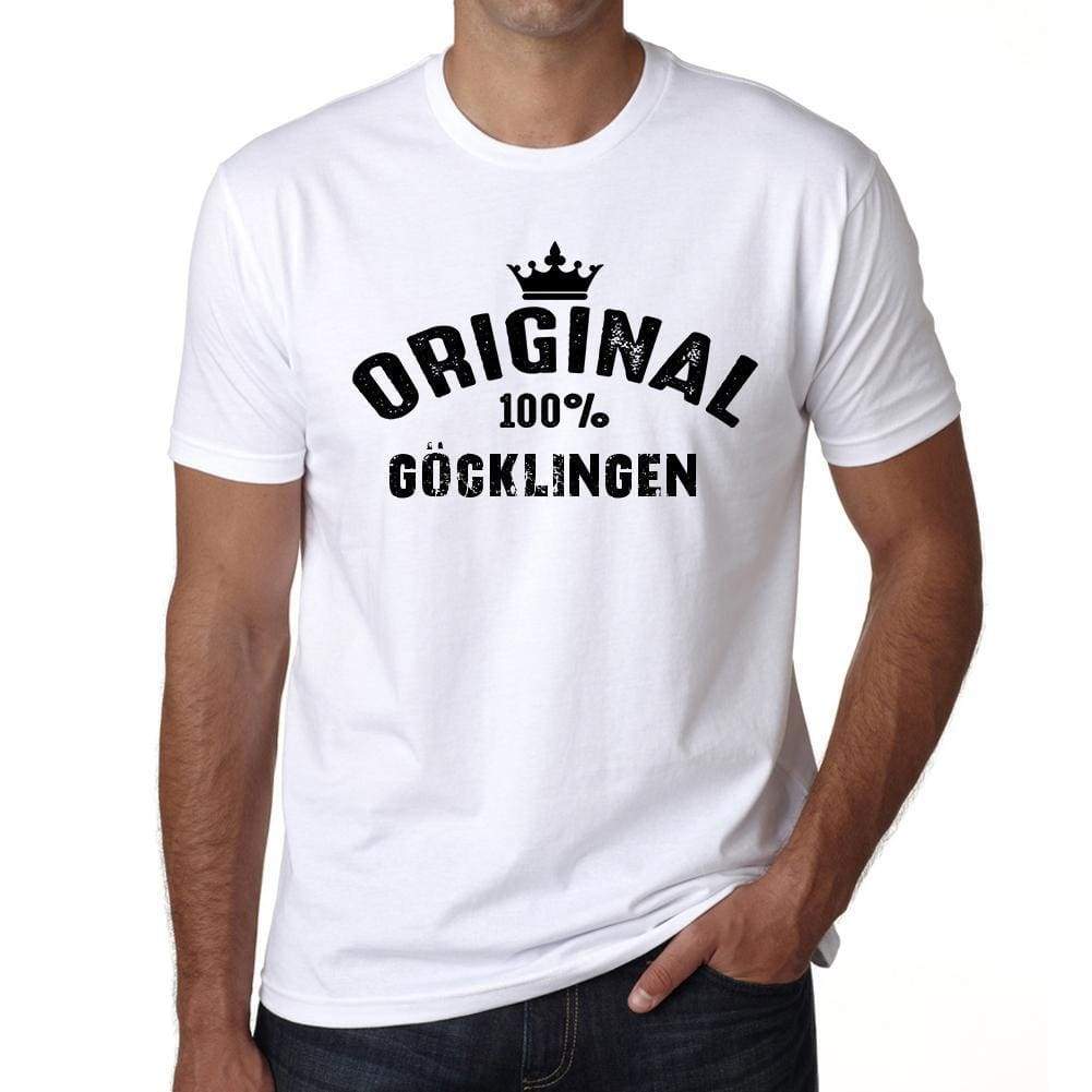 Göcklingen 100% German City White Mens Short Sleeve Round Neck T-Shirt 00001 - Casual