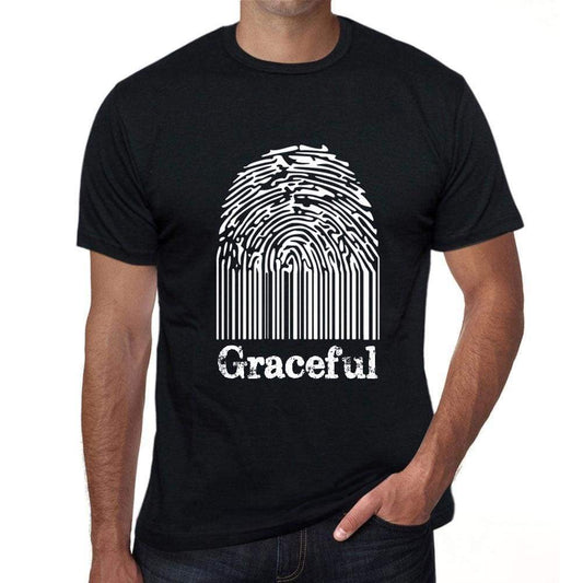Graceful Fingerprint Black Mens Short Sleeve Round Neck T-Shirt Gift T-Shirt 00308 - Black / S - Casual