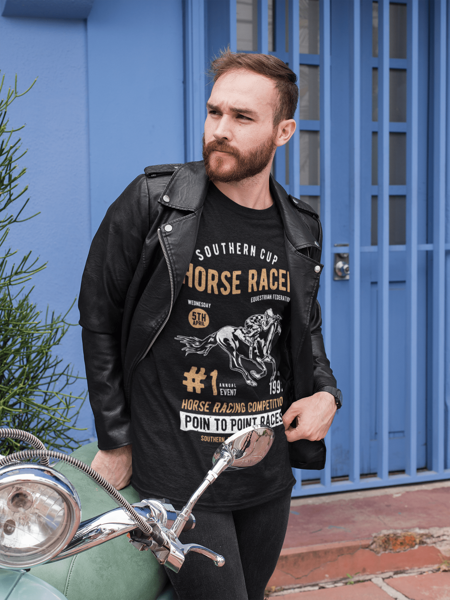 ULTRABASIC Men's T-Shirt Horse Racer 1992 Southern Cup Horse Tee Shirt