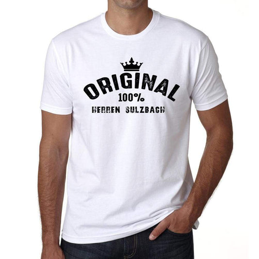 Herren Sulzbach 100% German City White Mens Short Sleeve Round Neck T-Shirt 00001 - Casual