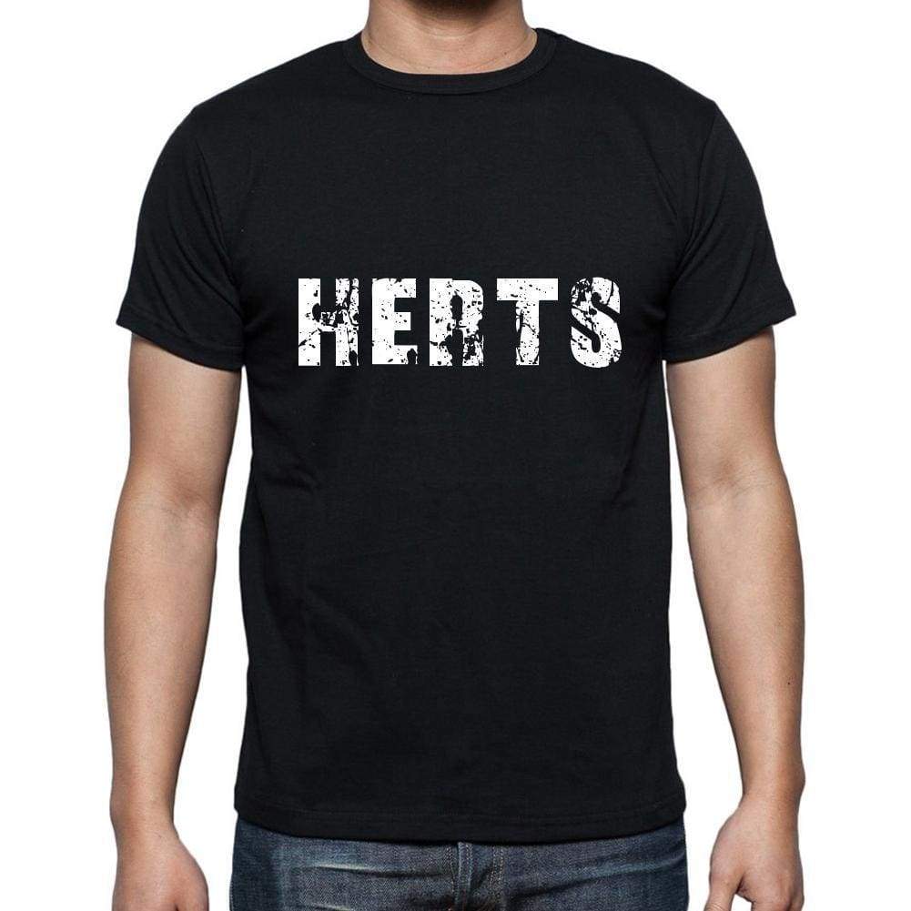 Herts Mens Short Sleeve Round Neck T-Shirt 5 Letters Black Word 00006 - Casual