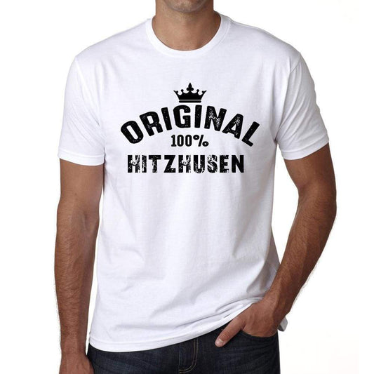 Hitzhusen 100% German City White Mens Short Sleeve Round Neck T-Shirt 00001 - Casual