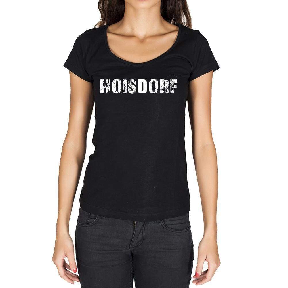 Hoisdorf German Cities Black Womens Short Sleeve Round Neck T-Shirt 00002 - Casual