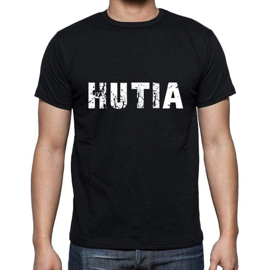 Hutia Mens Short Sleeve Round Neck T-Shirt 5 Letters Black Word 00006 - Casual
