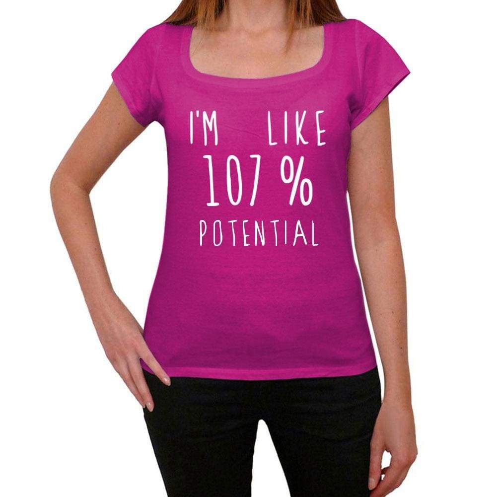 Im Like 107% Potential Pink Womens Short Sleeve Round Neck T-Shirt Gift T-Shirt 00332 - Pink / Xs - Casual