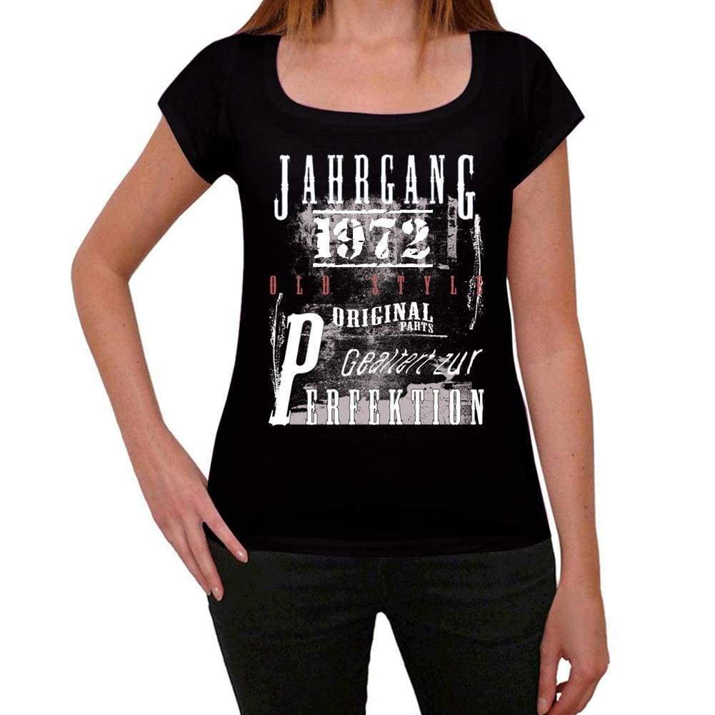 Jahrgang Birthday 1972 Black Womens Short Sleeve Round Neck T-Shirt Gift T-Shirt 00353 - Black / Xs - Casual