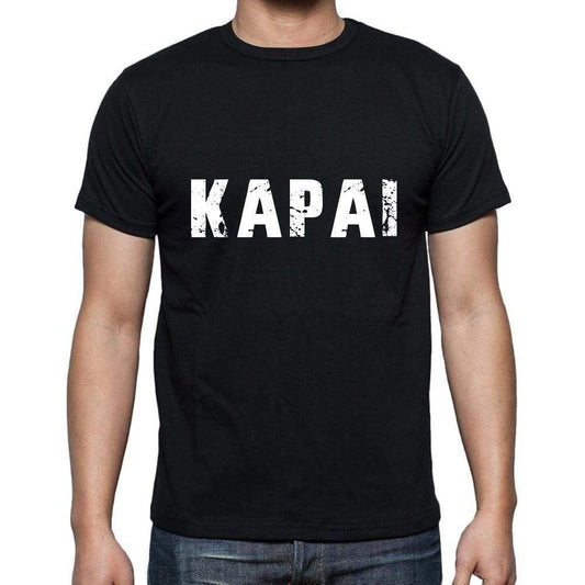 Kapai Mens Short Sleeve Round Neck T-Shirt 5 Letters Black Word 00006 - Casual