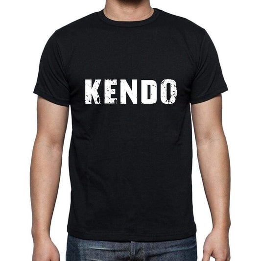 Kendo Mens Short Sleeve Round Neck T-Shirt 5 Letters Black Word 00006 - Casual