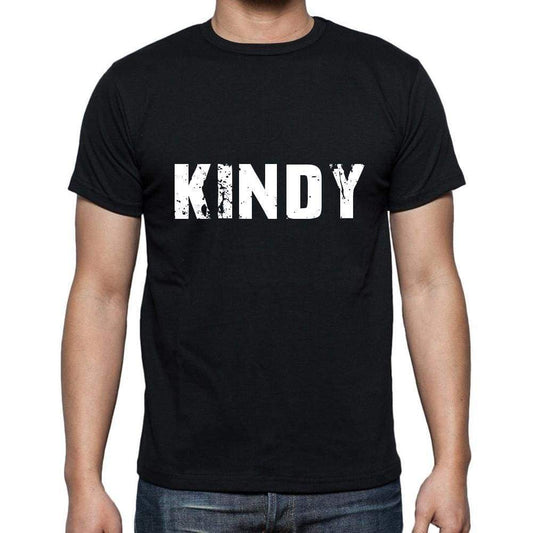 Kindy Mens Short Sleeve Round Neck T-Shirt 5 Letters Black Word 00006 - Casual
