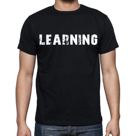 Learning Mens Short Sleeve Round Neck T-Shirt Black T-Shirt En