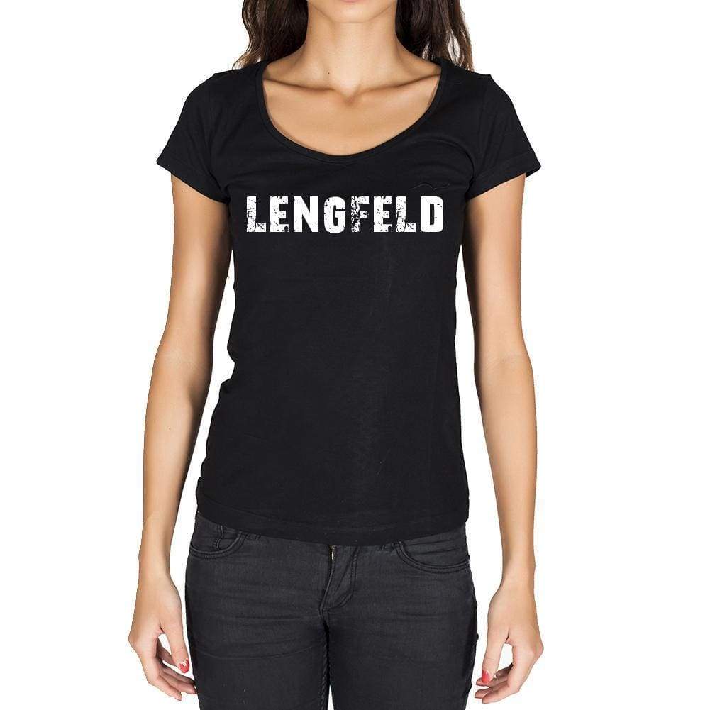 Lengfeld German Cities Black Womens Short Sleeve Round Neck T-Shirt 00002 - Casual
