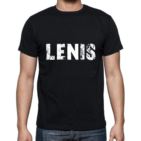 Lenis Mens Short Sleeve Round Neck T-Shirt 5 Letters Black Word 00006 - Casual