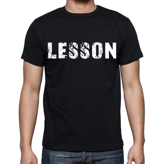 Lesson Mens Short Sleeve Round Neck T-Shirt Black T-Shirt En