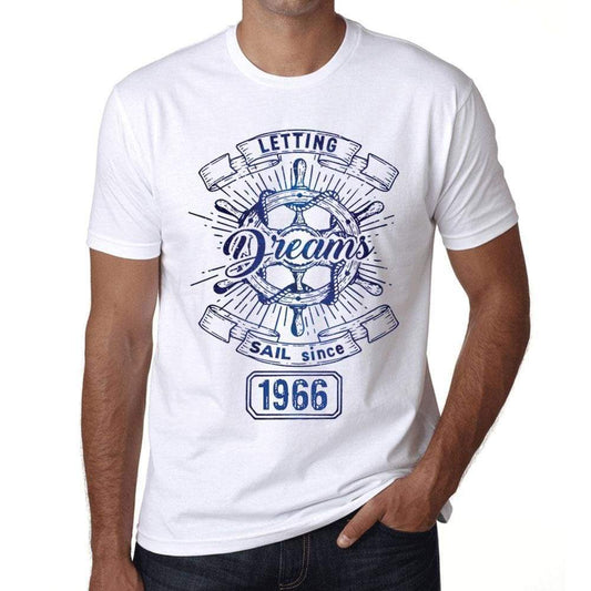 Letting Dreams Sail Since 1966 Mens T-Shirt White Birthday Gift 00401 - White / Xs - Casual