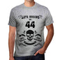 Life Begins At 44 Mens T-Shirt Grey Birthday Gift 00450 - Grey / S - Casual