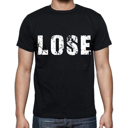 Lose Mens Short Sleeve Round Neck T-Shirt Black T-Shirt En