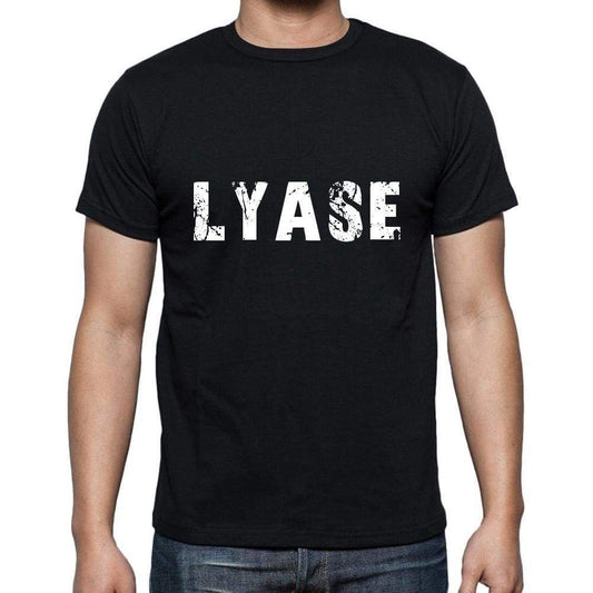 Lyase Mens Short Sleeve Round Neck T-Shirt 5 Letters Black Word 00006 - Casual