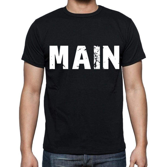 Main Mens Short Sleeve Round Neck T-Shirt Black T-Shirt En