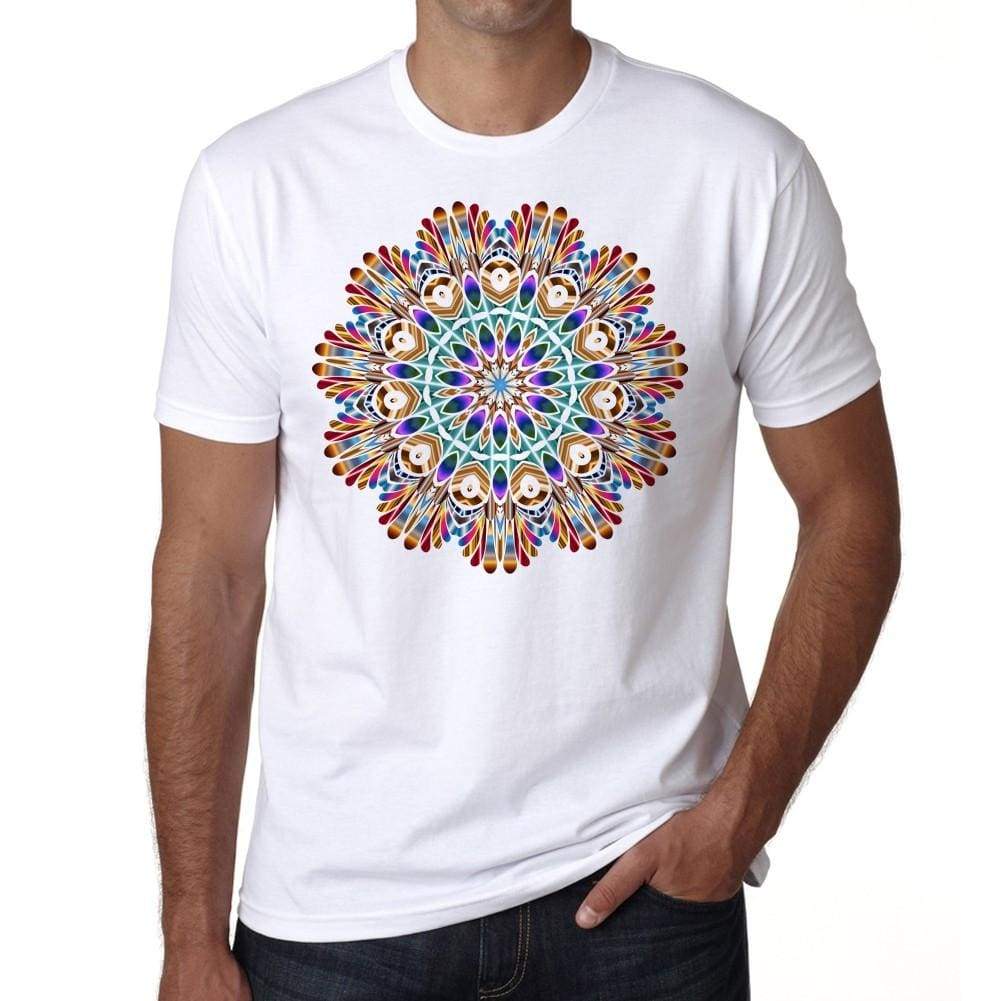 Mandala 22 H Mens White Tee 100% Cotton 00175