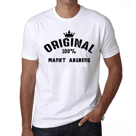Markt Absberg 100% German City White Mens Short Sleeve Round Neck T-Shirt 00001 - Casual