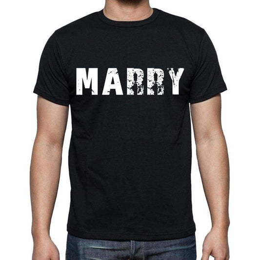 Marry Mens Short Sleeve Round Neck T-Shirt Black T-Shirt En