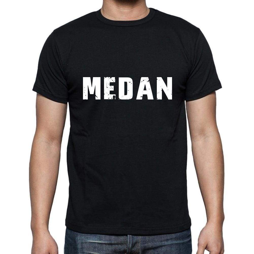 Medan Mens Short Sleeve Round Neck T-Shirt 5 Letters Black Word 00006 - Casual
