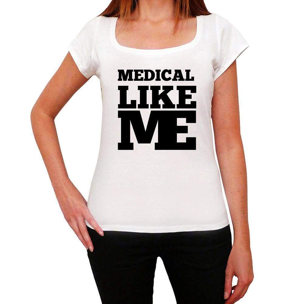 Medical Like Me White Womens Short Sleeve Round Neck T-Shirt - White / Xs - Casual
