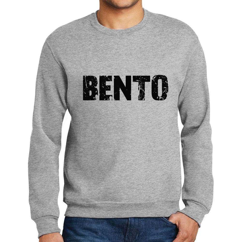 Mens Printed Graphic Sweatshirt Popular Words Bento Grey Marl - Grey Marl / Small / Cotton - Sweatshirts