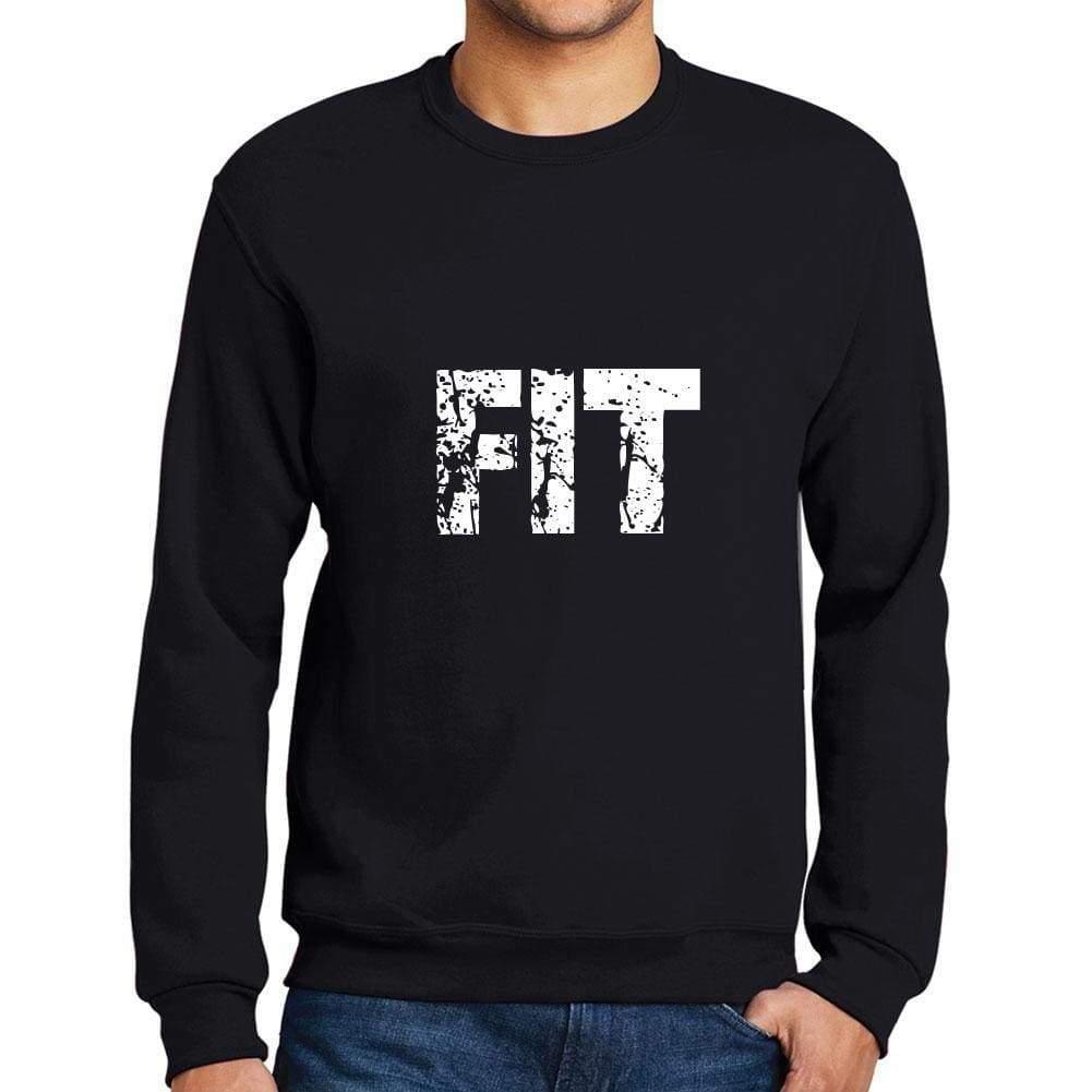 Mens Printed Graphic Sweatshirt Popular Words Fit Deep Black - Deep Black / Small / Cotton - Sweatshirts