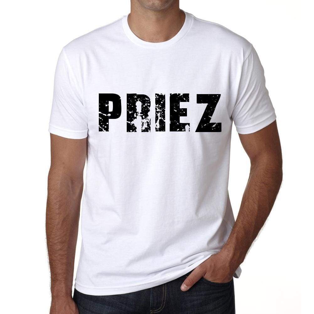 Mens Tee Shirt Vintage T Shirt Priez X-Small White - White / Xs - Casual