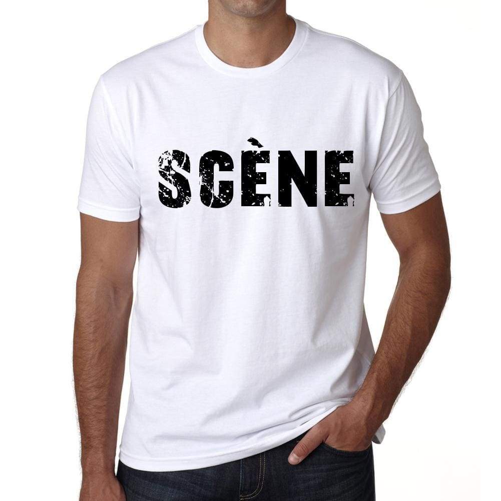 Mens Tee Shirt Vintage T Shirt Scéne X-Small White - White / Xs - Casual