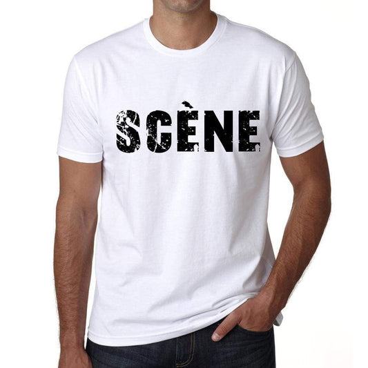 Mens Tee Shirt Vintage T Shirt Scéne X-Small White - White / Xs - Casual