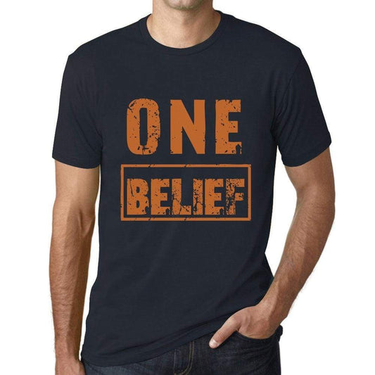 Mens Vintage Tee Shirt Graphic T Shirt One Belief Navy - Navy / Xs / Cotton - T-Shirt