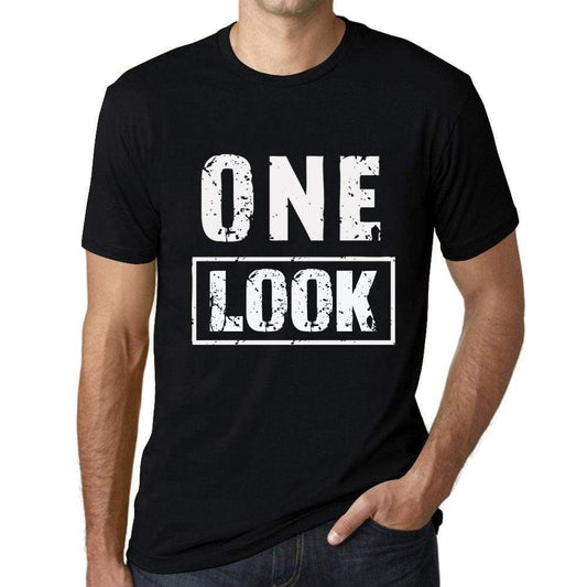 Mens Vintage Tee Shirt Graphic T Shirt One Look Deep Black - Deep Black / Xs / Cotton - T-Shirt