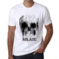 Mens Vintage Tee Shirt Graphic T Shirt Skull Ablaze White - White / Xs / Cotton - T-Shirt