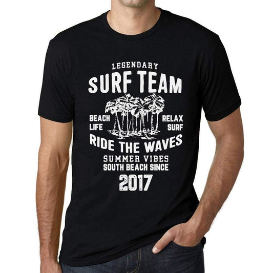 Mens Vintage Tee Shirt Graphic T Shirt Surf Team 2017 Deep Black - Deep Black / Xs / Cotton - T-Shirt