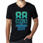 Mens Vintage Tee Shirt Graphic V-Neck T Shirt Brkln Since 2039 Black - Black / S / Cotton - T-Shirt