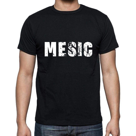 Mesic Mens Short Sleeve Round Neck T-Shirt 5 Letters Black Word 00006 - Casual
