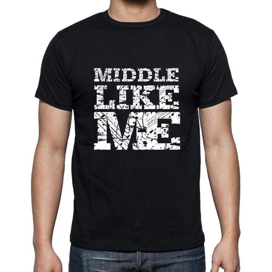 Middle Like Me Black Mens Short Sleeve Round Neck T-Shirt 00055 - Black / S - Casual