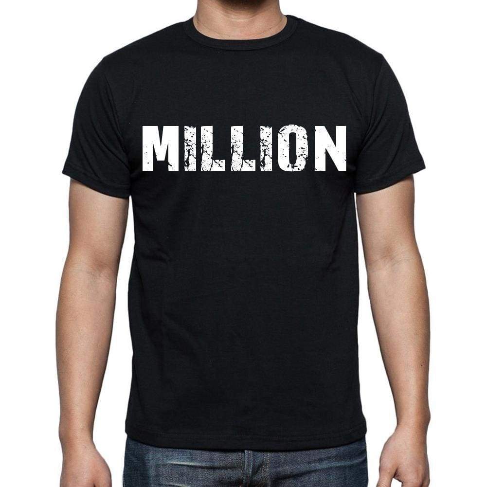Million Mens Short Sleeve Round Neck T-Shirt Black T-Shirt En