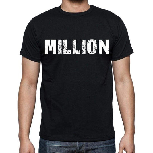 Million Mens Short Sleeve Round Neck T-Shirt Black T-Shirt En