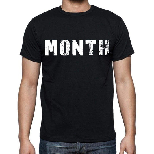 Month Mens Short Sleeve Round Neck T-Shirt Black T-Shirt En
