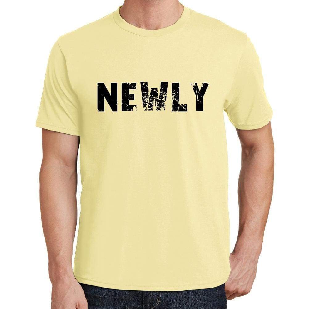 Newly Mens Short Sleeve Round Neck T-Shirt 00043 - Yellow / S - Casual