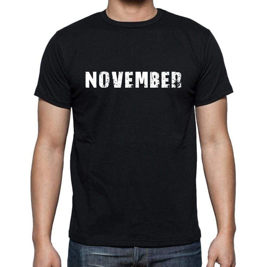 November Mens Short Sleeve Round Neck T-Shirt - Casual