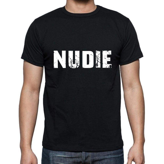 Nudie Mens Short Sleeve Round Neck T-Shirt 5 Letters Black Word 00006 - Casual