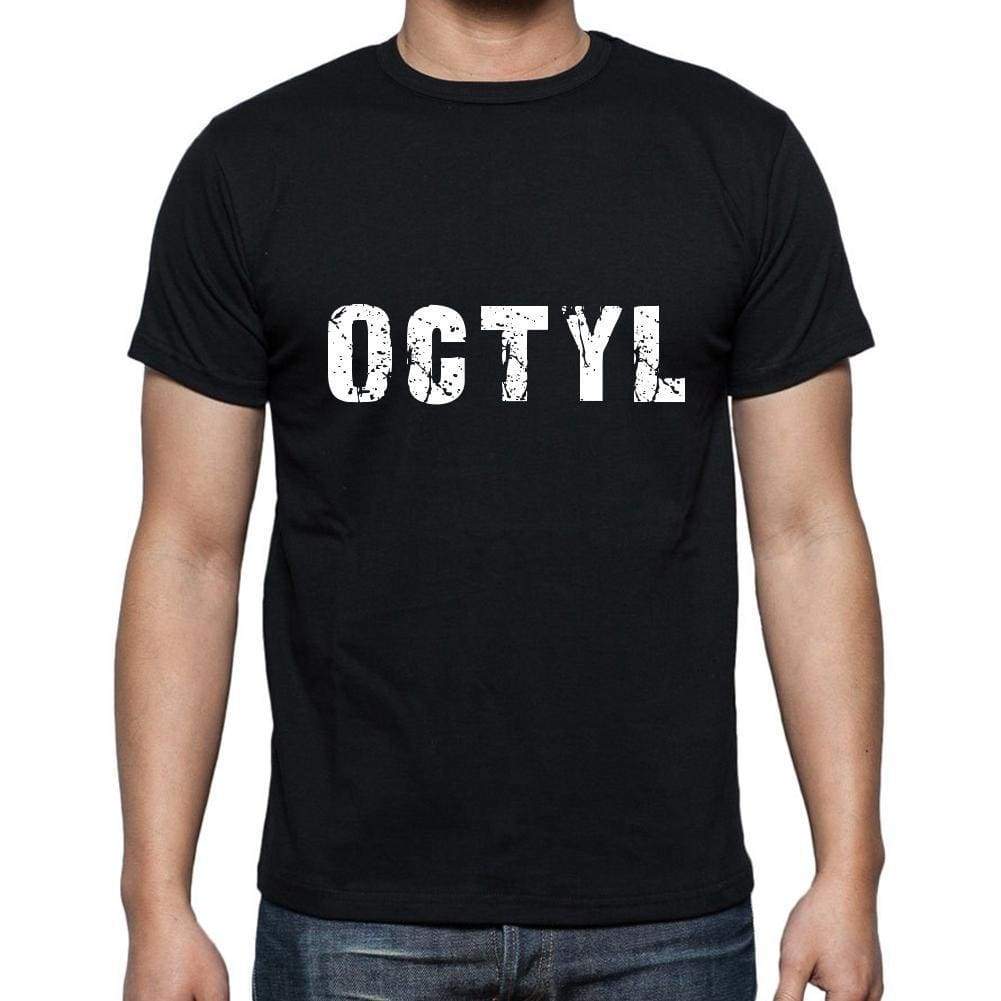 Octyl Mens Short Sleeve Round Neck T-Shirt 5 Letters Black Word 00006 - Casual