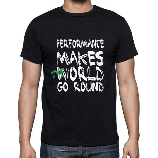 Performance World Goes Round Mens Short Sleeve Round Neck T-Shirt 00082 - Black / S - Casual