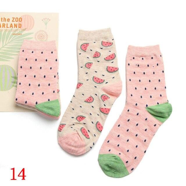 2Pair 2020 Spring Autumn Cute Socks Women Xmas Gift Box Cotton Socks Cartoon Print Creative Fashion Short Happy Socks For Girls